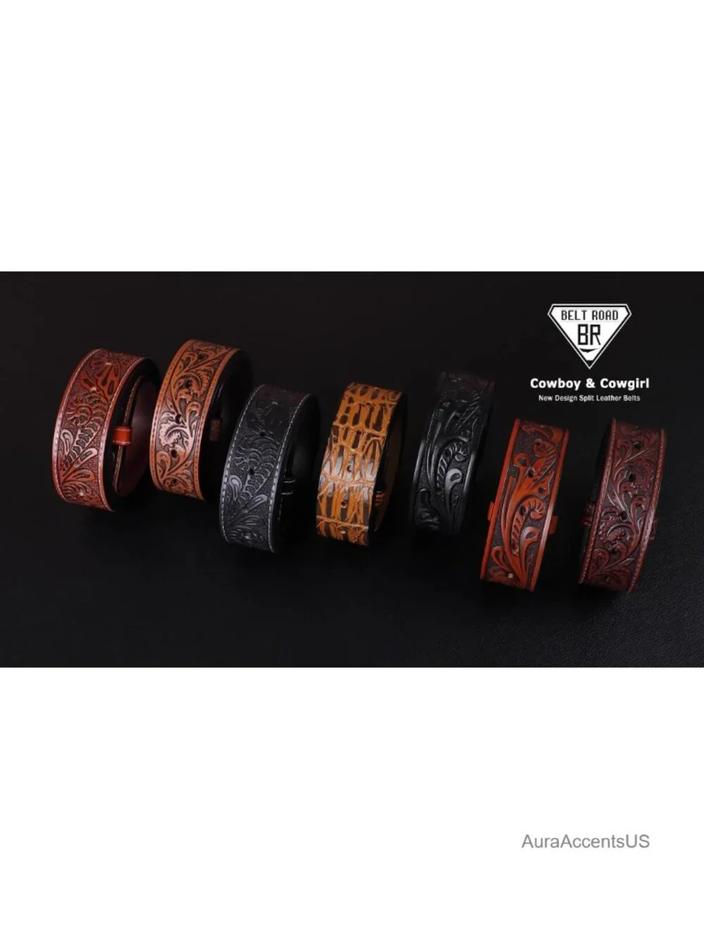 Western PU Leather Belt Strap Without Buckle for Men Women Cowboy Cowgirl